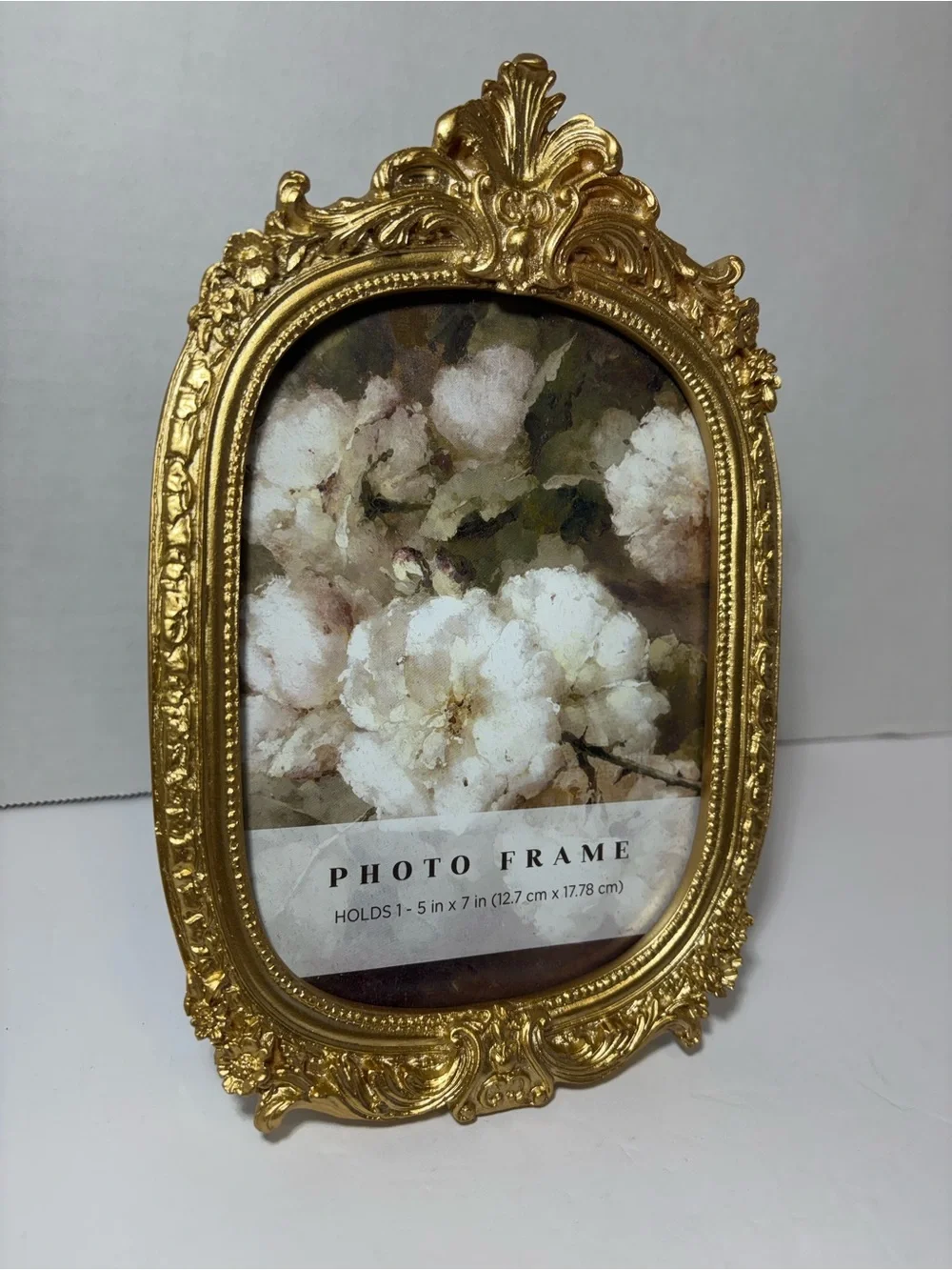 Ornate Gold Decorative Photo Frame - Elegant Home Accent Holds 5 X 7 Photo Heavy